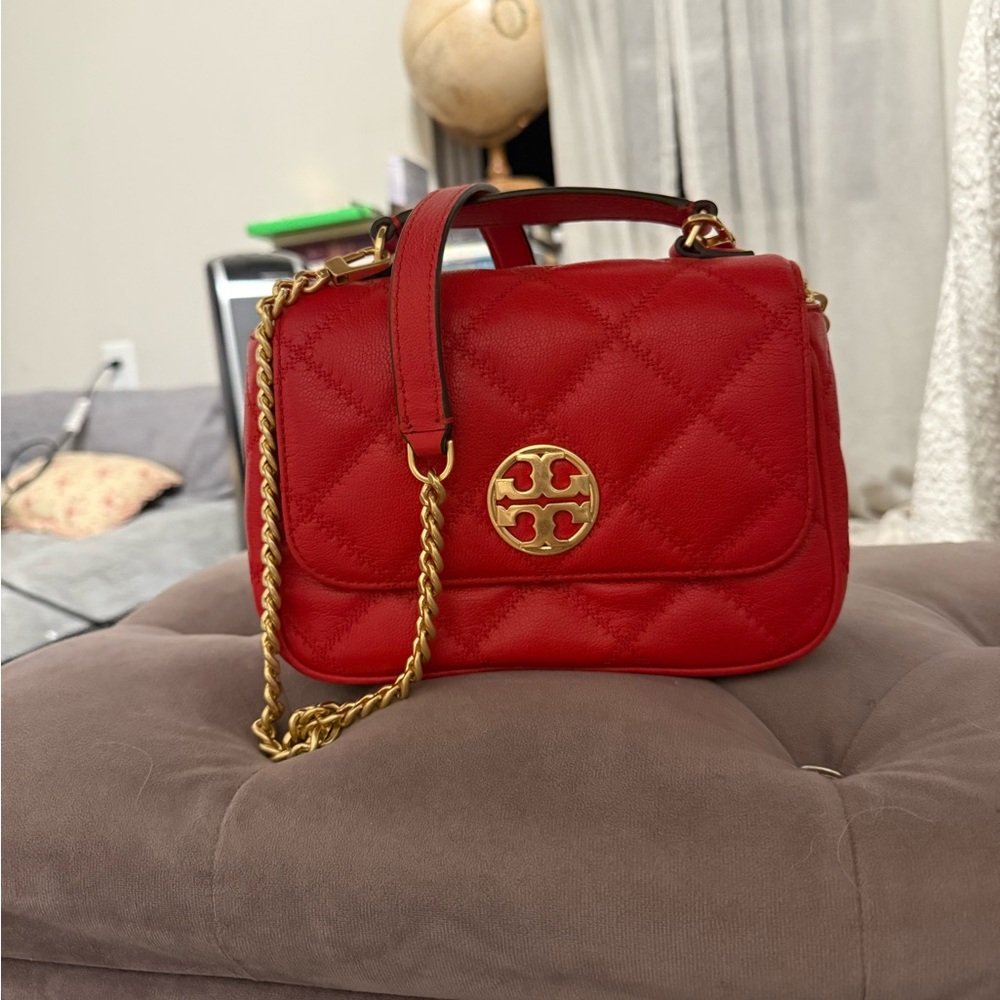 Tory Burch Red Quilted Shoulder Bag